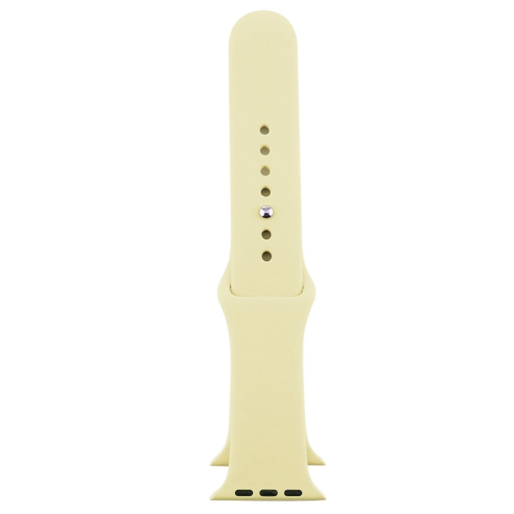 For Apple Watch Series 10 42mm / 9&8&7 41mm / SE 3&SE 2&6&SE&5&4 40mm / 3&2&1 38mm 3 in 1 Rubber Watch Band with Pin Buckle(Cream Yellow) by buy2fix