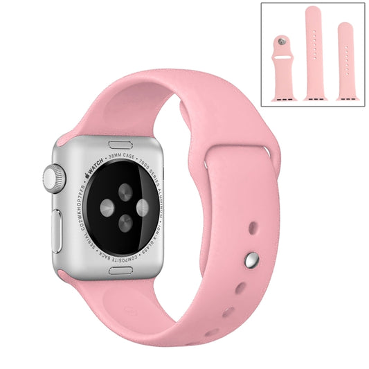 For Apple Watch Series 10 42mm / 9&8&7 41mm / SE 3&SE 2&6&SE&5&4 40mm / 3&2&1 38mm 3 in 1 Rubber Watch Band with Pin Buckle(Pink) by buy2fix
