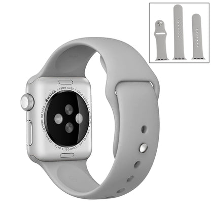 For Apple Watch Series 10 42mm / 9&8&7 41mm / SE 3&SE 2&6&SE&5&4 40mm / 3&2&1 38mm 3 in 1 Rubber Watch Band with Pin Buckle(Grey) by buy2fix
