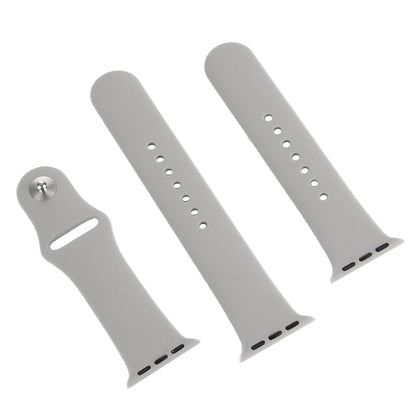 For Apple Watch Series 10 42mm / 9&8&7 41mm / SE 3&SE 2&6&SE&5&4 40mm / 3&2&1 38mm 3 in 1 Rubber Watch Band with Pin Buckle(Grey) by buy2fix
