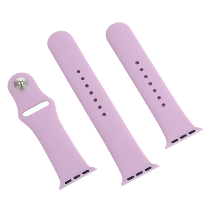 For Apple Watch Series 10 42mm / 9&8&7 41mm / SE 3&SE 2&6&SE&5&4 40mm / 3&2&1 38mm 3 in 1 Rubber Watch Band with Pin Buckle(Purple) by buy2fix