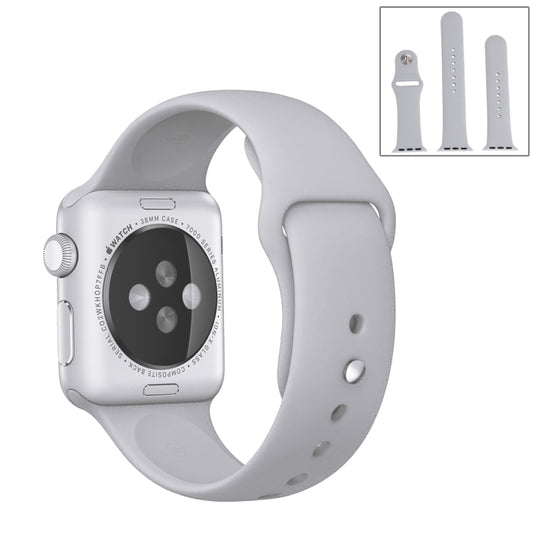 For Apple Watch Series 10 42mm / 9&8&7 41mm / SE 3&SE 2&6&SE&5&4 40mm / 3&2&1 38mm 3 in 1 Rubber Watch Band with Pin Buckle(Silver) by buy2fix