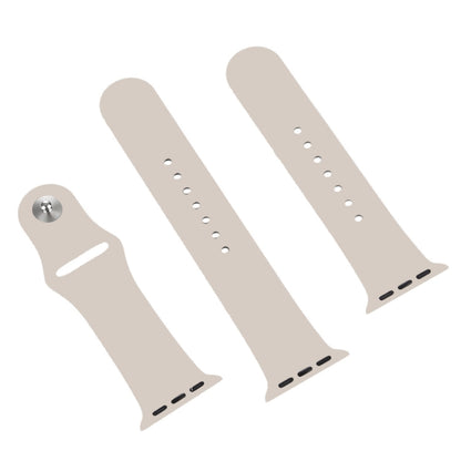 For Apple Watch Series 10 42mm / 9&8&7 41mm / SE 3&SE 2&6&SE&5&4 40mm / 3&2&1 38mm 3 in 1 Rubber Watch Band with Pin Buckle (Starlight) by buy2fix