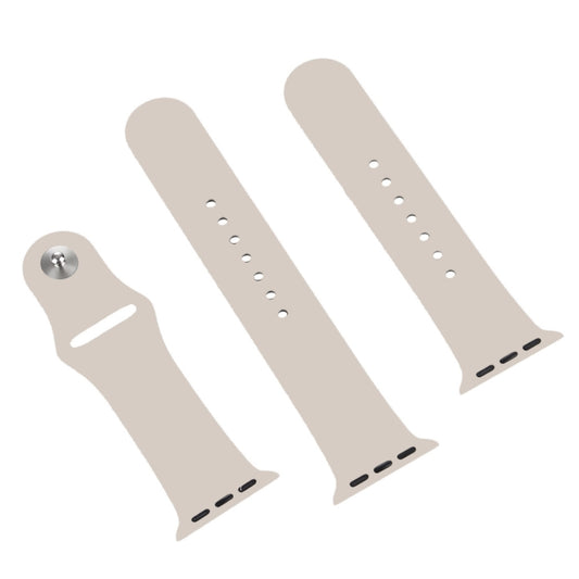 For Apple Watch Series 10 42mm / 9&8&7 41mm / SE 3&SE 2&6&SE&5&4 40mm / 3&2&1 38mm 3 in 1 Rubber Watch Band with Pin Buckle (Starlight) by buy2fix