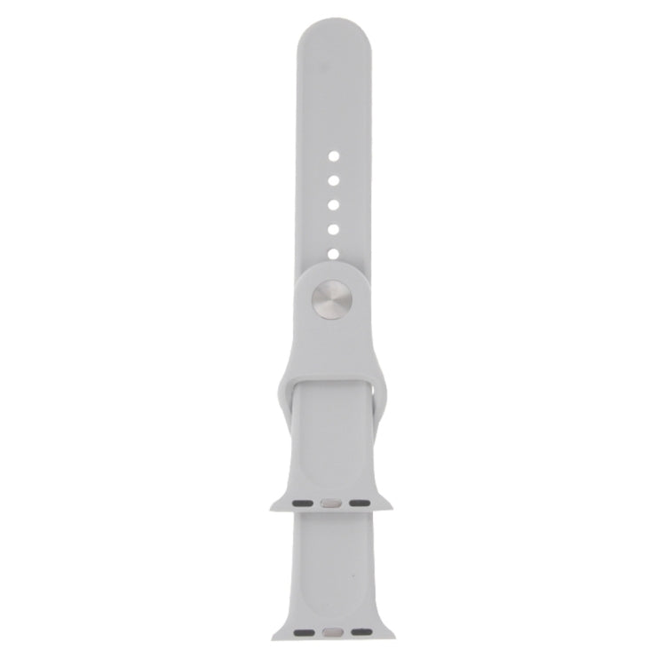 For Apple Watch Series 10 42mm / 9&8&7 41mm / SE 3&SE 2&6&SE&5&4 40mm / 3&2&1 38mm 3 in 1 Rubber Watch Band with Pin Buckle(Silver) by buy2fix