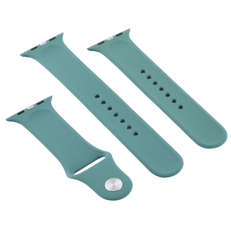 For Apple Watch Series 10 42mm / 9&8&7 41mm / SE 3&SE 2&6&SE&5&4 40mm / 3&2&1 38mm 3 in 1 Rubber Watch Band with Pin Buckle(Cactus) by buy2fix