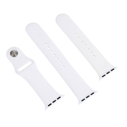 For Apple Watch Series 10 42mm / 9&8&7 41mm / SE 3&SE 2&6&SE&5&4 40mm / 3&2&1 38mm 3 in 1 Rubber Watch Band with Pin Buckle(White) by buy2fix