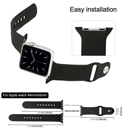 For Apple Watch Series 10 42mm / 9&8&7 41mm / SE 3&SE 2&6&SE&5&4 40mm / 3&2&1 38mm 3 in 1 Rubber Watch Band with Pin Buckle(Deep Royal Blue) by buy2fix