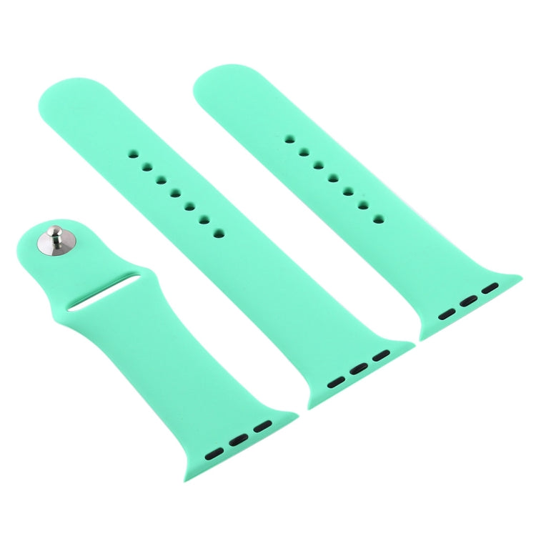 For Apple Watch Ultra 49mm & Watch Ultra 2 49mm / Series 9&8&7 45mm / SE 3&SE 2&6&SE&5&4 44mm / 3&2&1 42mm 3 in 1 Rubber Watch Band with Pin Buckle(Leave Fragrant Green) - Watch Bands by buy2fix | Online Shopping UK | buy2fix