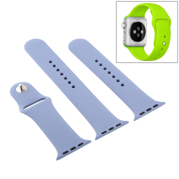 For Apple Watch Ultra 49mm & Watch Ultra 2 49mm / Series 9&8&7 45mm / SE 3&SE 2&6&SE&5&4 44mm / 3&2&1 42mm 3 in 1 Rubber Watch Band with Pin Buckle(Lavender Grey) - Watch Bands by buy2fix | Online Shopping UK | buy2fix