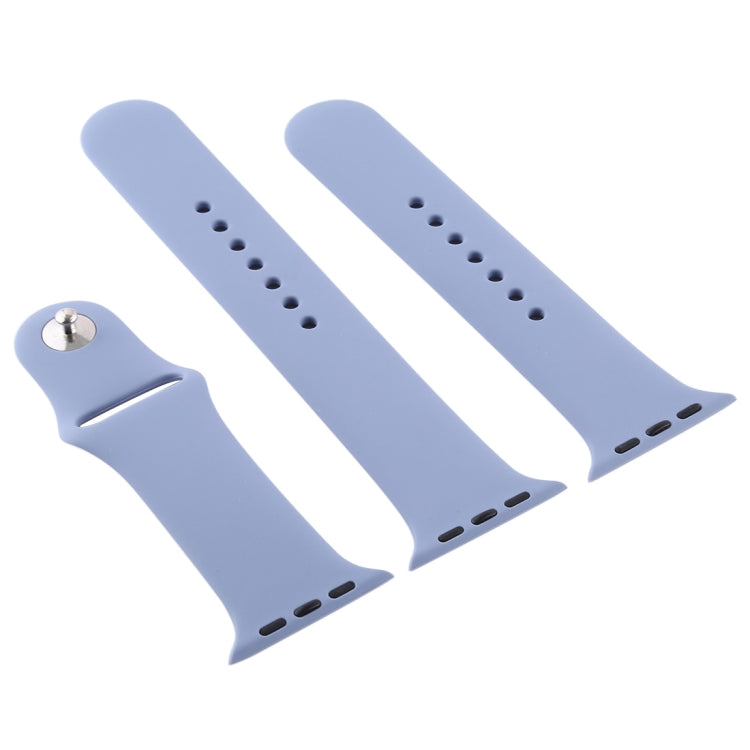 For Apple Watch Ultra 49mm & Watch Ultra 2 49mm / Series 9&8&7 45mm / SE 3&SE 2&6&SE&5&4 44mm / 3&2&1 42mm 3 in 1 Rubber Watch Band with Pin Buckle(Lavender Grey) - Watch Bands by buy2fix | Online Shopping UK | buy2fix