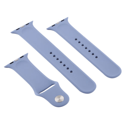 For Apple Watch Ultra 49mm & Watch Ultra 2 49mm / Series 9&8&7 45mm / SE 3&SE 2&6&SE&5&4 44mm / 3&2&1 42mm 3 in 1 Rubber Watch Band with Pin Buckle(Lavender Grey) - Watch Bands by buy2fix | Online Shopping UK | buy2fix