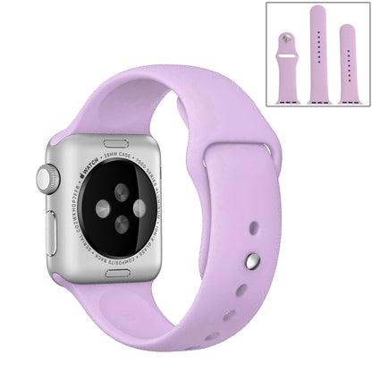 For Apple Watch Ultra 49mm & Watch Ultra 2 49mm / Series 9&8&7 45mm / SE 3&SE 2&6&SE&5&4 44mm / 3&2&1 42mm 3 in 1 Rubber Watch Band with Pin Buckle(Purple) by buy2fix