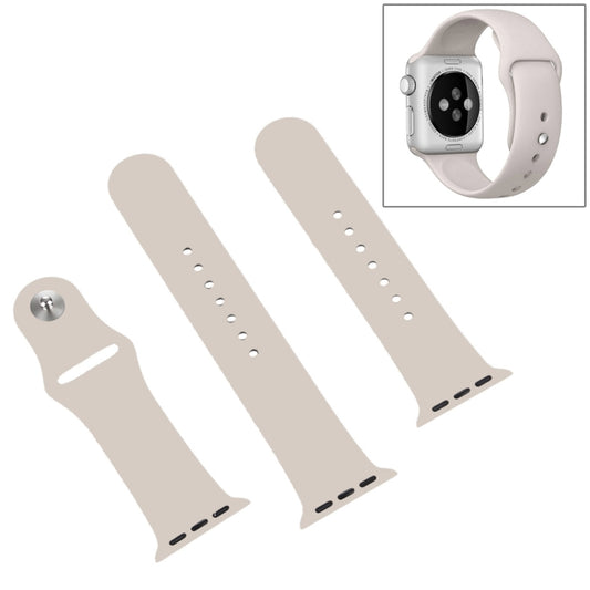 For Apple Watch Ultra 49mm & Watch Ultra 2 49mm / Series 9&8&7 45mm / SE 3&SE 2&6&SE&5&4 44mm / 3&2&1 42mm 3 in 1 Rubber Watch Band with Pin Buckle (Starlight) by buy2fix