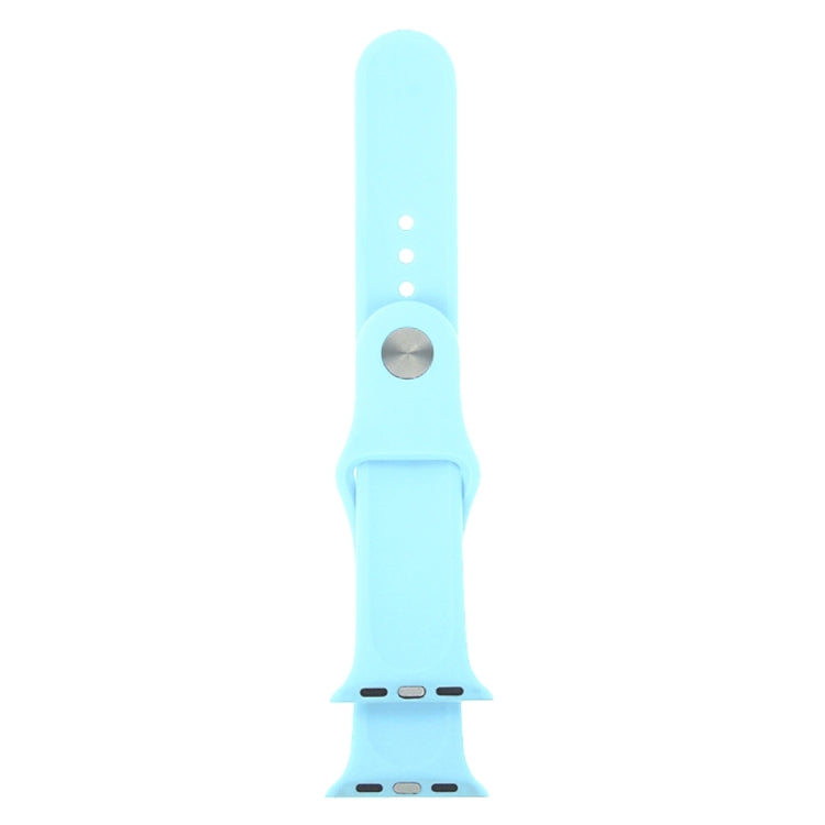 For Apple Watch Ultra 49mm & Watch Ultra 2 49mm / Series 9&8&7 45mm / SE 3&SE 2&6&SE&5&4 44mm / 3&2&1 42mm 3 in 1 Rubber Watch Band with Pin Buckle(Baby Blue) by buy2fix