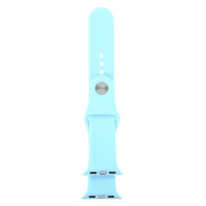 For Apple Watch Ultra 49mm & Watch Ultra 2 49mm / Series 9&8&7 45mm / SE 3&SE 2&6&SE&5&4 44mm / 3&2&1 42mm 3 in 1 Rubber Watch Band with Pin Buckle(Baby Blue) by buy2fix