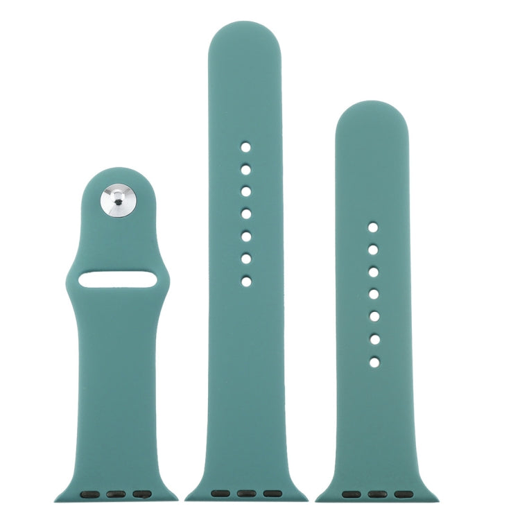 For Apple Watch Ultra 49mm & Watch Ultra 2 49mm / Series 9&8&7 45mm / SE 3&SE 2&6&SE&5&4 44mm / 3&2&1 42mm 3 in 1 Rubber Watch Band with Pin Buckle(Cactus) by buy2fix