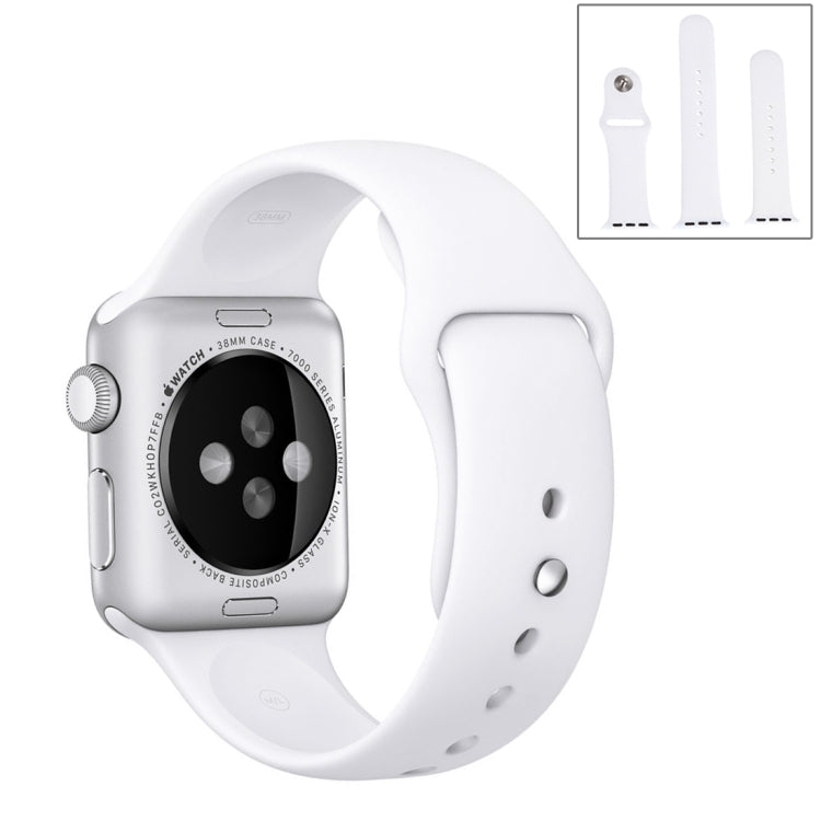 For Apple Watch Ultra 49mm & Watch Ultra 2 49mm / Series 9&8&7 45mm / SE 3&SE 2&6&SE&5&4 44mm / 3&2&1 42mm 3 in 1 Rubber Watch Band with Pin Buckle(White) by buy2fix