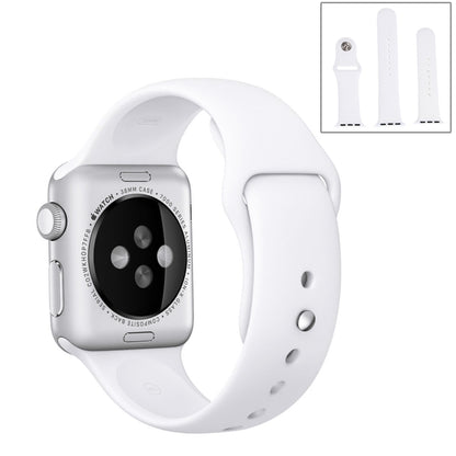 For Apple Watch Ultra 49mm & Watch Ultra 2 49mm / Series 9&8&7 45mm / SE 3&SE 2&6&SE&5&4 44mm / 3&2&1 42mm 3 in 1 Rubber Watch Band with Pin Buckle(White) by buy2fix