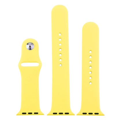 For Apple Watch Ultra 49mm & Watch Ultra 2 49mm / Series 9&8&7 45mm / SE 3&SE 2&6&SE&5&4 44mm / 3&2&1 42mm 3 in 1 Rubber Watch Band with Pin Buckle (Shiny Yellow) by buy2fix