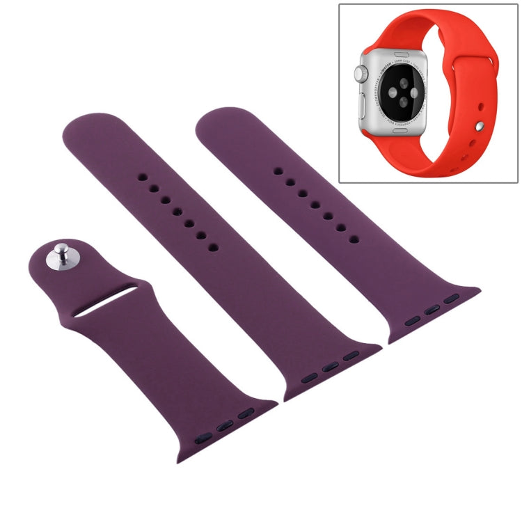 For Apple Watch Ultra 49mm & Watch Ultra 2 49mm / Series 9&8&7 45mm / SE 3&SE 2&6&SE&5&4 44mm / 3&2&1 42mm 3 in 1 Rubber Watch Band with Pin Buckle(Cherries) by buy2fix