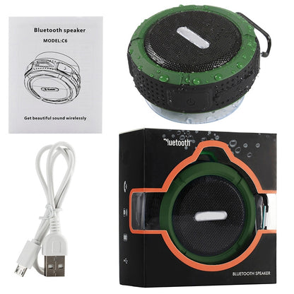 C6 Outdoor Waterproof Bluetooth Speaker with Suction, Support Hands-free Calling(Green) - Waterproof Speaker by buy2fix | Online Shopping UK | buy2fix