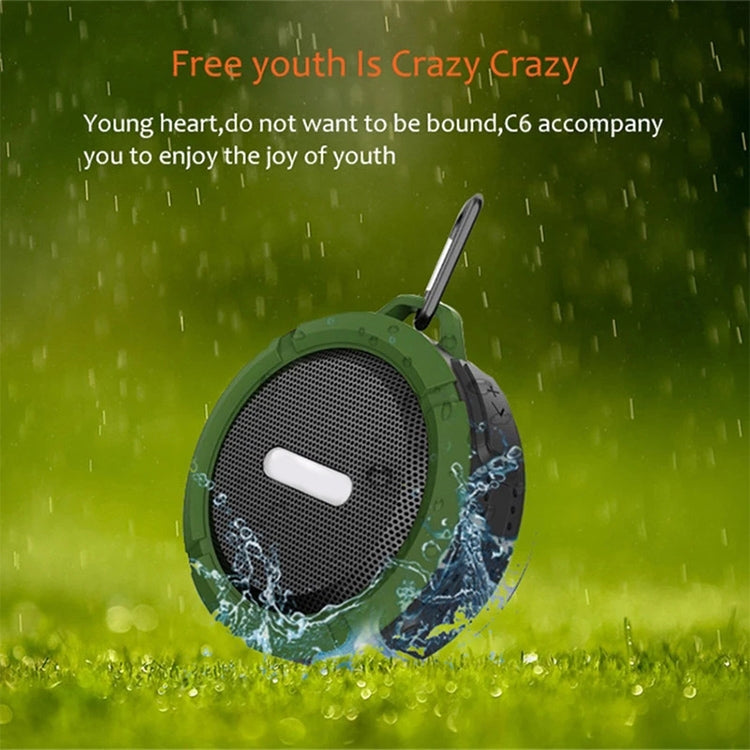 C6 Outdoor Waterproof Bluetooth Speaker with Suction, Support Hands-free Calling(Green) - Waterproof Speaker by buy2fix | Online Shopping UK | buy2fix
