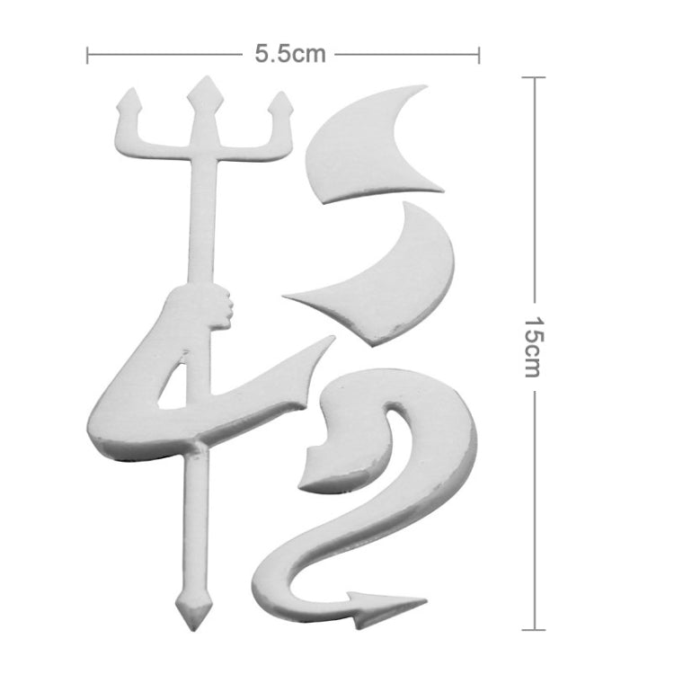 3D Demon Pattern Auto Emblem Logo Decoration Car Sticker, Size: 15cm x 5.5cm (approx.)(Silver) - Decorative Sticker by buy2fix | Online Shopping UK | buy2fix