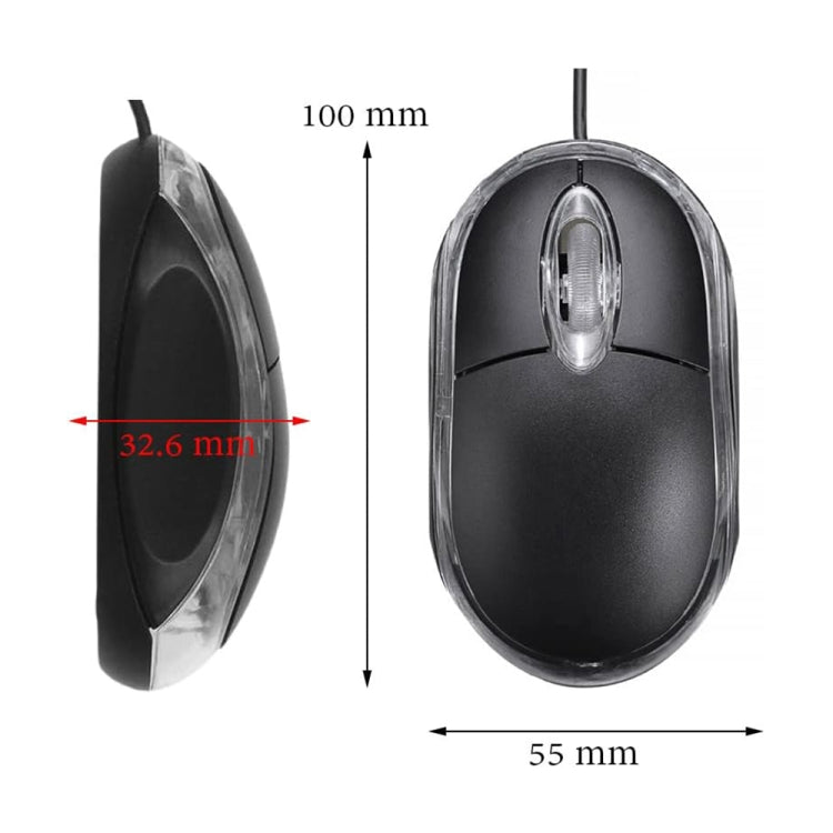 1000dpi Colorful Light USB Scroll Wheel Optical Mouse(Black) by buy2fix