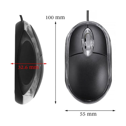 1000dpi Colorful Light USB Scroll Wheel Optical Mouse(Black) by buy2fix