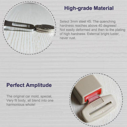 2 PCS Universal Car Seat Belt Extension Buckle(Khaki) by buy2fix