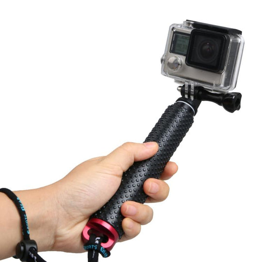 Monopode portable extensible de 49 cm avec vis pour GoPro Hero11 Black / HERO10 Black / HERO9 Black /HERO8 / HERO7 /6/5/5 Session /4 Session /4/3+ /3/2/1, Insta360 ONE R, DJI Osmo Action et autres caméras d'action (rouge)