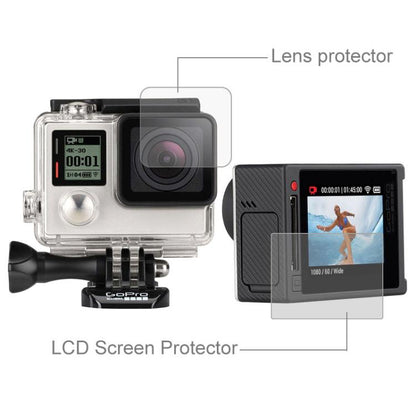 Ultra Clear LCD Screen Protector + Housing Glass Lens Protector Film for GoPro HERO4 Silver Camera by buy2fix