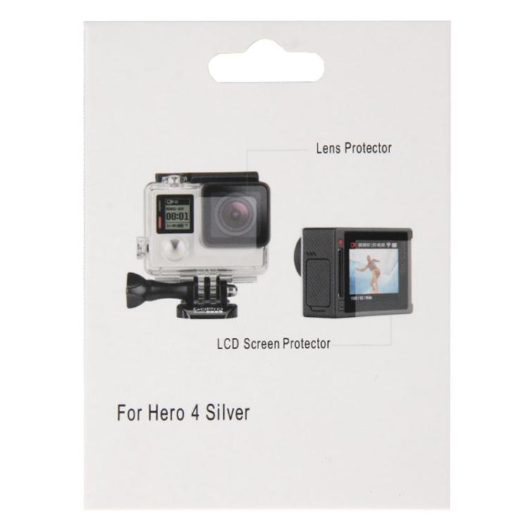 Ultra Clear LCD Screen Protector + Housing Glass Lens Protector Film for GoPro HERO4 Silver Camera by buy2fix