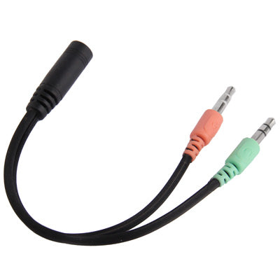 17cm 3.5mm Jack Microphone + Earphone Cable, Compatible with Phones, Tablets, Headphones, MP3 Player, Car/Home Stereo & More - Cable & Splitter by buy2fix | Online Shopping UK | buy2fix