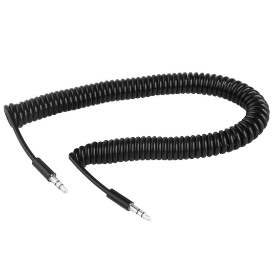 Spring Coiled 3.5mm Aux Cable, Compatible with Phones, Tablets, Headphones, MP3 Player, Car/Home Stereo & More, Length: 45cm up to 200cm(Black) - Cable & Splitter by buy2fix | Online Shopping UK | buy2fix