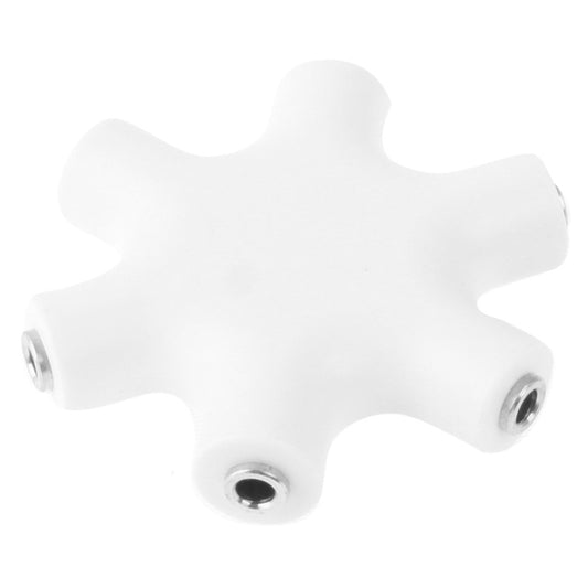 6 Ports Audio Splitter Headphone Connector with 3.5mm Audio Cable, Compatible with Phones, Tablets, Headphones, MP3 Player, Car/Home Stereo & More(White) by buy2fix