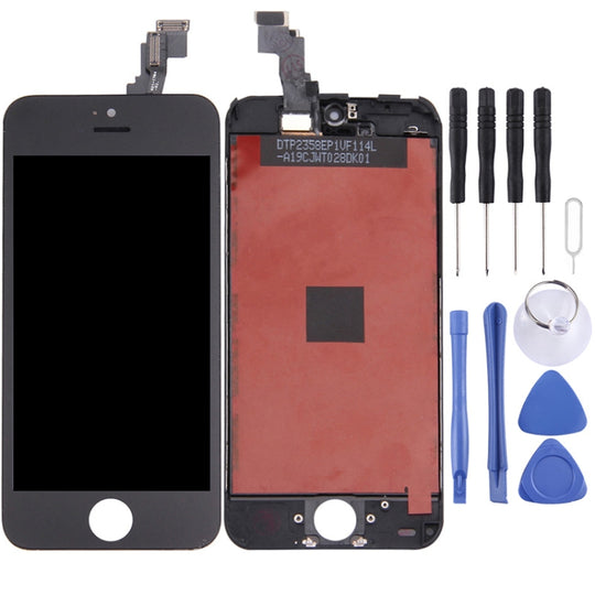 LCD-Bildschirm und Digitizer-Vollmontage mit Rahmen für iPhone 5C (Schwarz)
