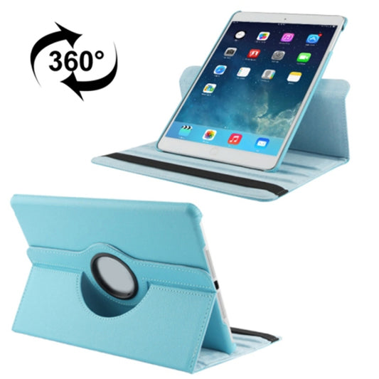 Litchi Texture 360 Degrees Rotation Leather Tablet Case with Holder for iPad Air / Air 2 / iPad 9.7 2017 / iPad 9.7 2018(Blue) by buy2fix