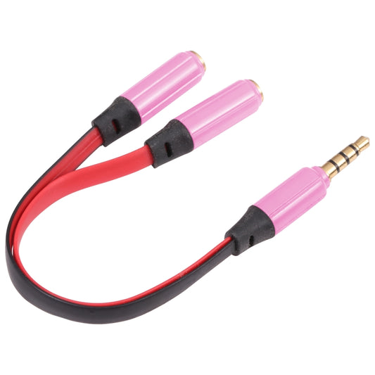 Noodle Style Aux Audio Cable 3.5mm Male to 2 x Female Splitter Connector, Compatible with Phones, Tablets, Headphones, MP3 Player, Car/Home Stereo & More(Pink) by buy2fix