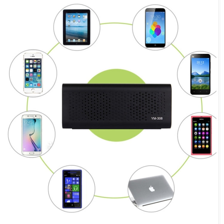 YM-308 Portable Rechargeable NFC Bluetooth Speaker, Support TF Card(Black) - Desktop Speaker by buy2fix | Online Shopping UK | buy2fix