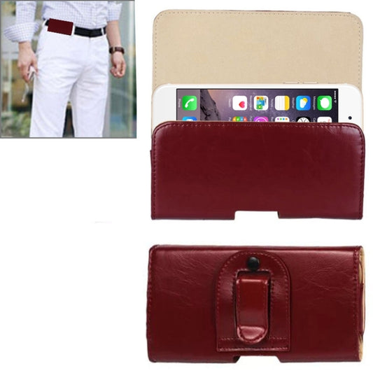 Crazy Horse Texture Horizontal Style Leather Waist Bag for iPhone 6 Plus & 6S Plus / Galaxy Note 4 / Note 3 / Note 2 / A5 & A3(Dark Red) - More iPhone Cases by buy2fix | Online Shopping UK | buy2fix