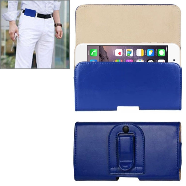 Crazy Horse Texture Horizontal Style Leather Waist Bag for iPhone 6 Plus & 6S Plus / Galaxy Note 4 / Note 3 / Note 2 / A5 & A3(Dark Blue) - More iPhone Cases by buy2fix | Online Shopping UK | buy2fix