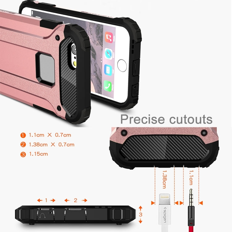 For iPhone 6 Plus & 6s Plus Tough Armor TPU + PC Combination Case(Rose Gold) by buy2fix