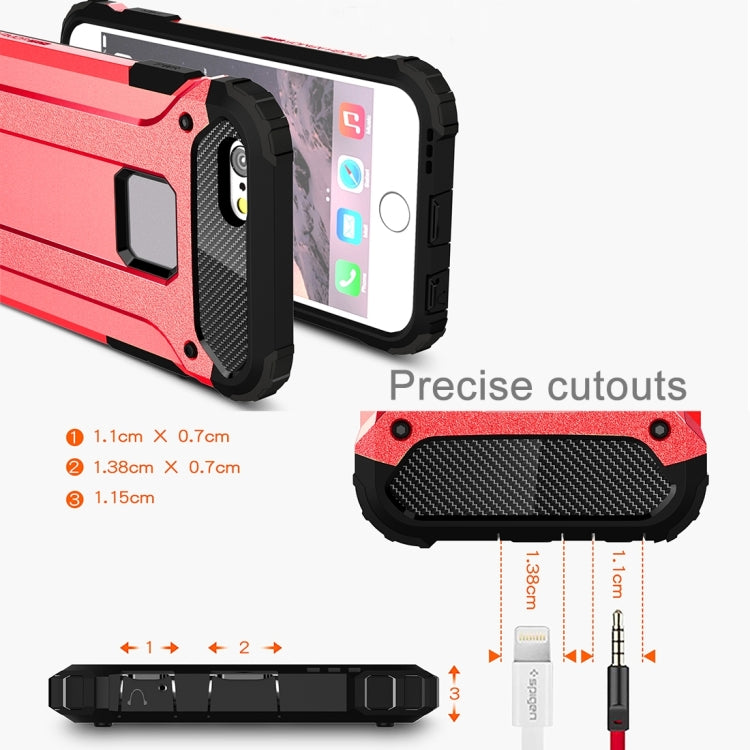 For iPhone 6 Plus & 6s Plus Tough Armor TPU + PC Combination Case(Red) by buy2fix