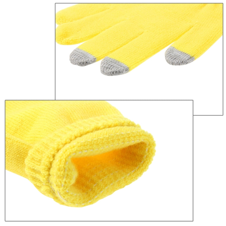 Three Fingers Touch Screen Winter Warm Touch Gloves, Size: 21*13cm, For iPhone, Galaxy, Huawei, Xiaomi, HTC, Sony, LG and other Touch Screen Devices(Yellow) - Touch Gloves by buy2fix | Online Shopping UK | buy2fix