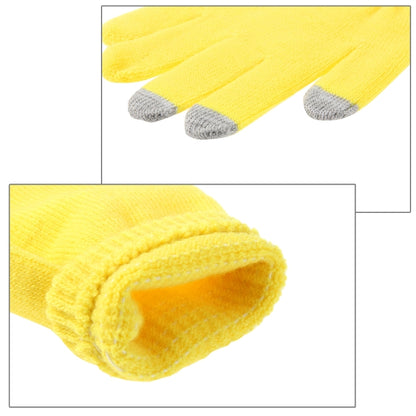 Three Fingers Touch Screen Winter Warm Touch Gloves, Size: 21*13cm, For iPhone, Galaxy, Huawei, Xiaomi, HTC, Sony, LG and other Touch Screen Devices(Yellow) - Touch Gloves by buy2fix | Online Shopping UK | buy2fix