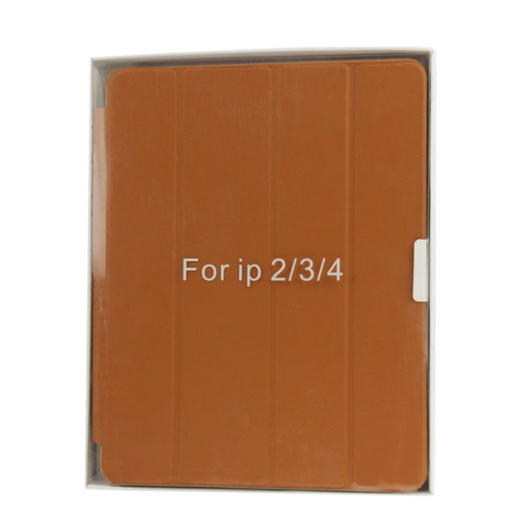 4-folding Slim Smart Cover Leather Case with Holder & Sleep / Wake-up Function for iPad 4 / New iPad (iPad 3) / iPad 2(Brown) - iPad 4 & 3 & 2 Cases by buy2fix | Online Shopping UK | buy2fix