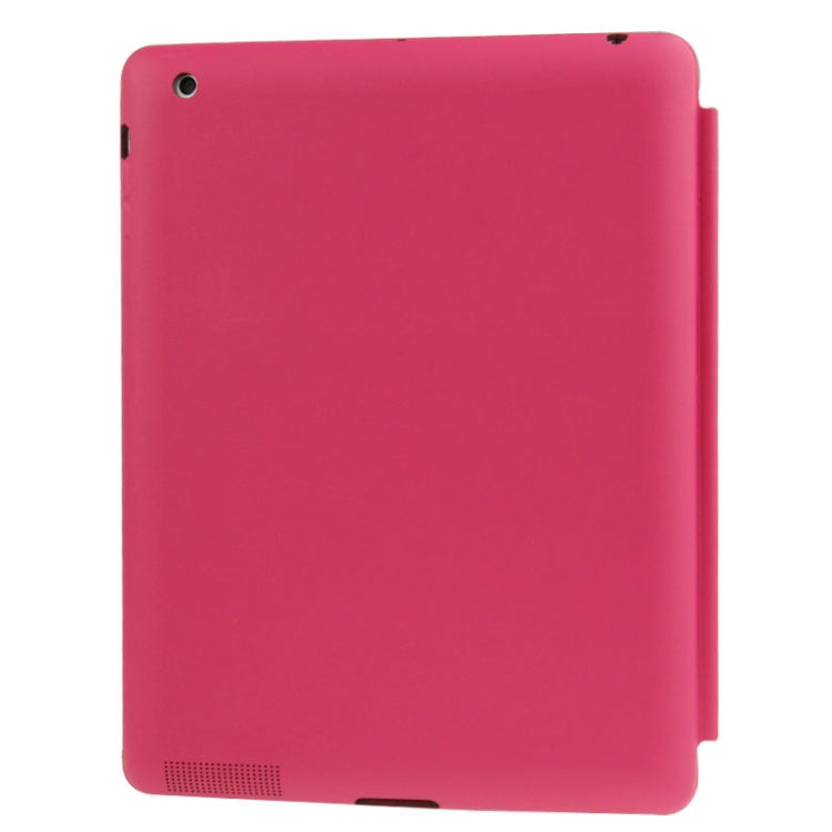 4-folding Slim Smart Cover Leather Case with Holder & Sleep / Wake-up Function for iPad 4 / New iPad (iPad 3) / iPad 2(Magenta) - iPad 4 & 3 & 2 Cases by buy2fix | Online Shopping UK | buy2fix