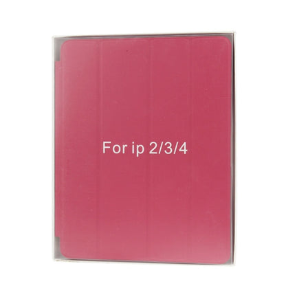 4-folding Slim Smart Cover Leather Case with Holder & Sleep / Wake-up Function for iPad 4 / New iPad (iPad 3) / iPad 2(Magenta) - iPad 4 & 3 & 2 Cases by buy2fix | Online Shopping UK | buy2fix